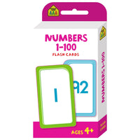 Numbers 1-100 flash card box with card showing 1