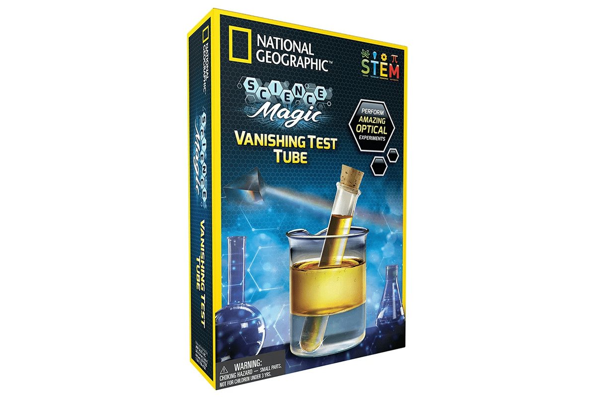 National Geographic Science Magic test tube kit box with beaker and test-tube graphics