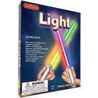 ScienceWiz Light educational project kit box with glowing prism light on cover