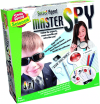 Spy science kit box with 4-in-1 secret agent activities