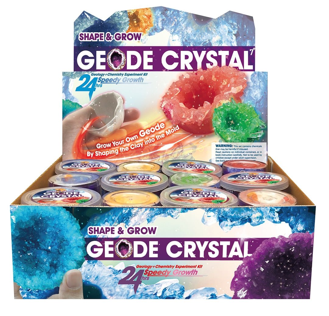 Shape & Grow geode crystal kit box with 24 speedy growth molds
