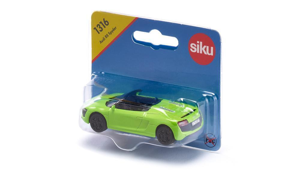 Green toy convertible sports car with black wheels