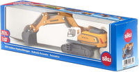 Siku hydraulic excavator model in retail box, yellow and gray