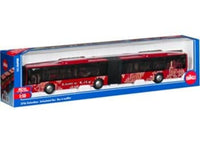 Siku MAN hinged bus toy, 1:50 scale, black and red with detailed windows