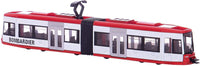 Siku red and white tram at 1:87 scale, side view with windows and front details