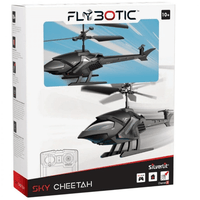 SilverLit Flybotic Sky Cheetah RC helicopter box with clear window and illustrated helicopter