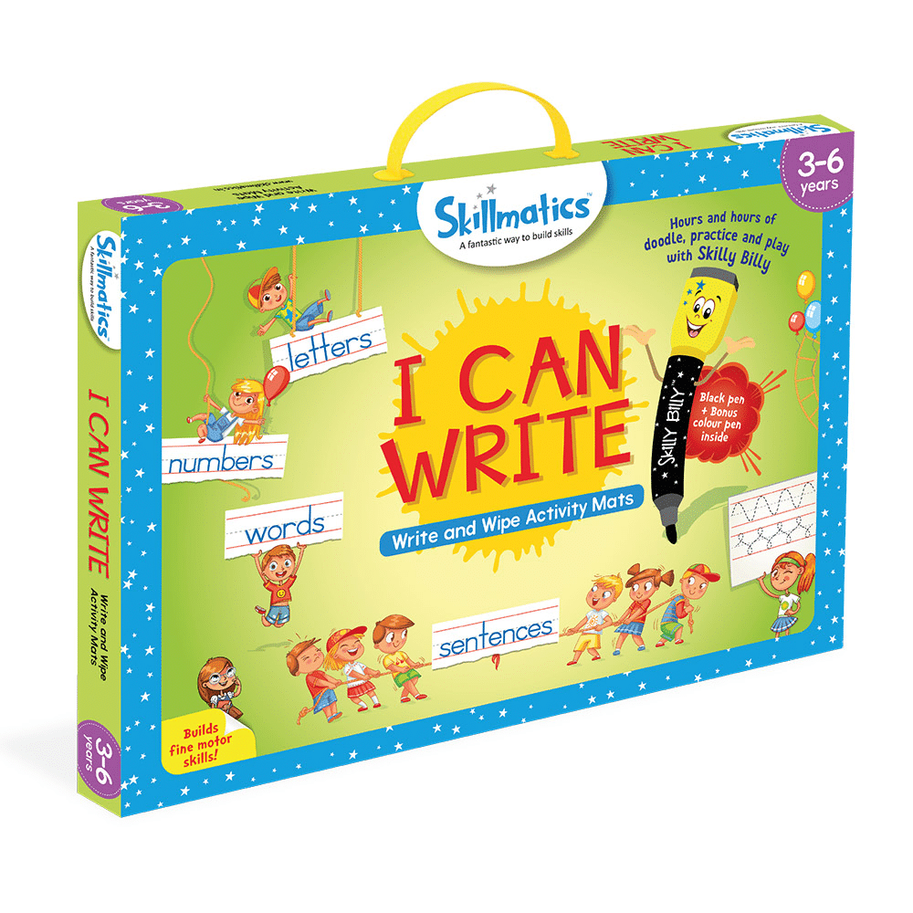 Write and wipe activity game box with learning theme for ages 3–6