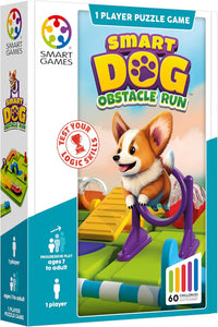 Smart Dog obstacle run puzzle game box front with dog character