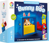 Bunny Boo preschool puzzle game box showing blue cube and rabbit character
