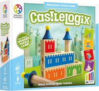 Smart Games Castle Logix preschool puzzle game box with colorful castle artwork