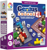 Genius Square XL puzzle game box with geometric block pieces and board