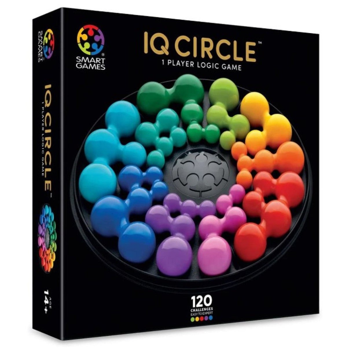 IQ Circle 1-player logic game box with colorful circular piece layout