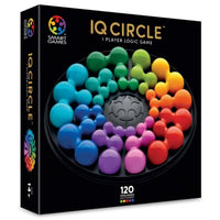 IQ Circle 1-player logic game box with colorful circular piece layout