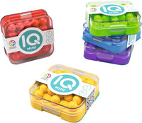 Three plastic mini puzzle containers with red, green, and yellow round pieces