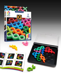 Noodle logic puzzle game with box, instruction cards, and black storage tray