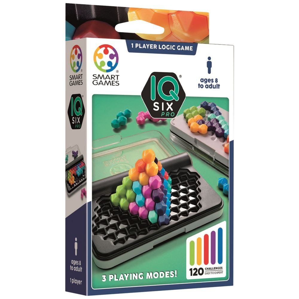 Board game box with multicolor puzzle case and hex-piece set