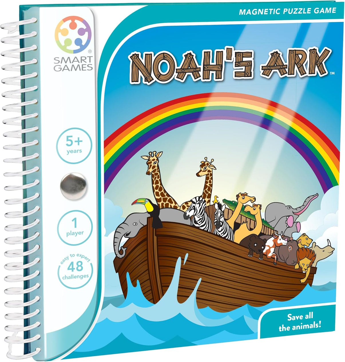 Smart Games Noah's Ark magnetic puzzle game box with rainbow ark scene