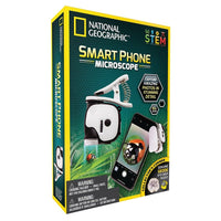 National Geographic smart phone microscope kit packaging with clip and STEM label