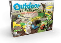 Outdoor science lab kit box showing Bugs & Plants & Dirt title and 21 activities