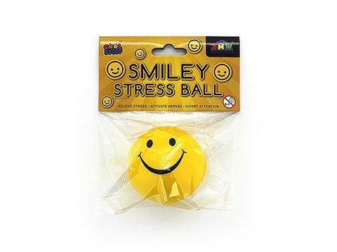 TNW Smiley stress ball in clear bag, yellow smiley face