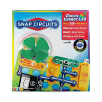 Snap Circuits Green Energy Lab kit box with wind turbine and solar power circuit