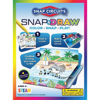 Activity kit box front with color, snap, and play steps and dolphin scene artwork