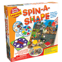 Spin-A-Shape educational learning kit box with geometric shapes and photo board art