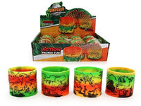 65mm plastic dinosaur wristbands set, green with colorful dinosaur prints