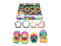 Transparent glitter shape set with rainbow iridescent star, heart, circle, wavy forms