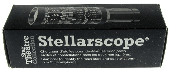 Stellarscope branded product box with large logo and decorative text