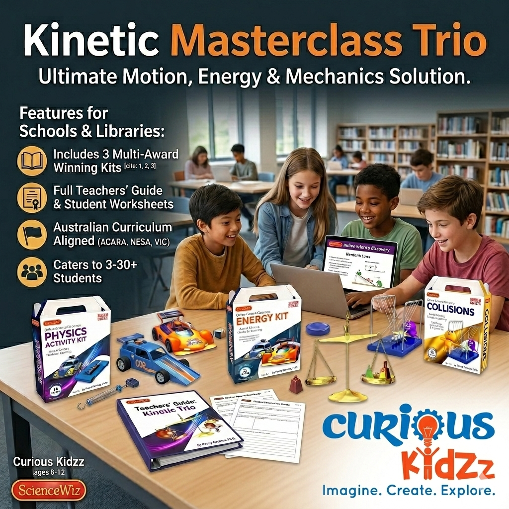 Collisions science kit box, Online Science Discovery learning projects