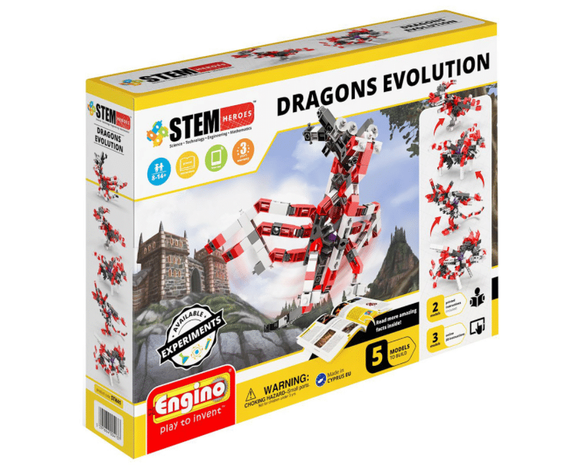 Building set box for Dragons Evolution with dragon model illustrations