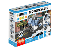 Engino STEM Hero Motorcycles building set box, STEM and motorcycle graphics