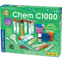 Chem C1000 beginner chemistry set box with included experiment items