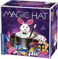 Magic hat magician's kit box showing bunny in black top hat and magic wand