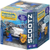 Robot STEM experiment kit box showing a gray, blue, and orange crawling robot