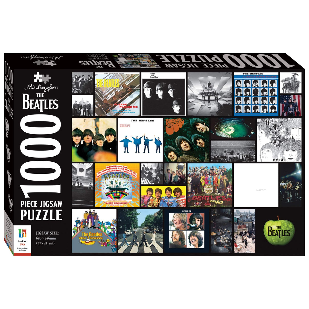 1000-piece jigsaw puzzle box side panel with Beatles 1000 piece text