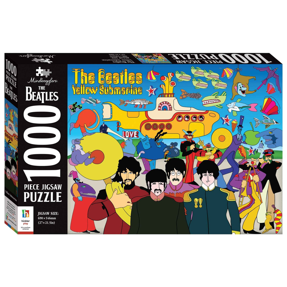 1000-piece jigsaw puzzle box with Yellow Submarine artwork