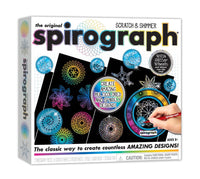 Spirograph scratch-and-shimmer drawing set box with assorted design discs