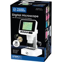 Digital microscope kit box with HD imaging and LCD display, Thames & Kosmos branding