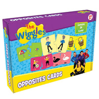 Opposites card game box, The Wiggles, 24 cards, ages 3+, colorful graphic