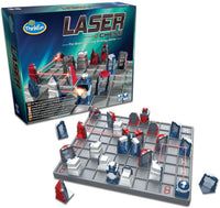 Laser chess strategy game box with colorful laser-themed board and plastic piece towers