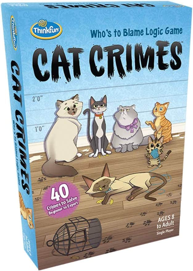 Logic deduction game box with cartoon cats and title Cat Crimes