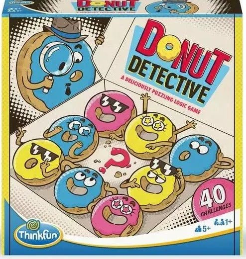 Donut Detective logic game box with colorful donut character artwork