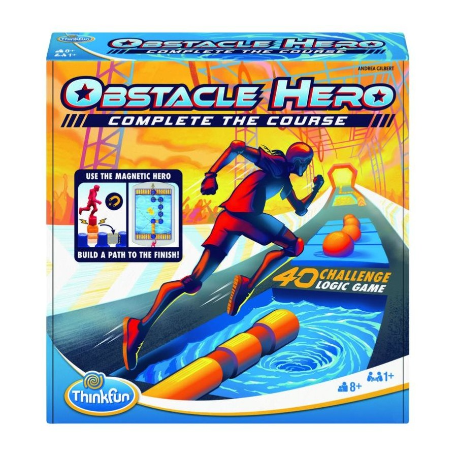 Obstacle Hero complete the course board game box with hero artwork and 40 challenges