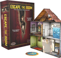 ThinkFun Escape the Room game box in black and maroon with cat dollhouse artwork