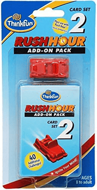 Rush Hour add-on pack set 2, red car pieces and card set in blister packaging
