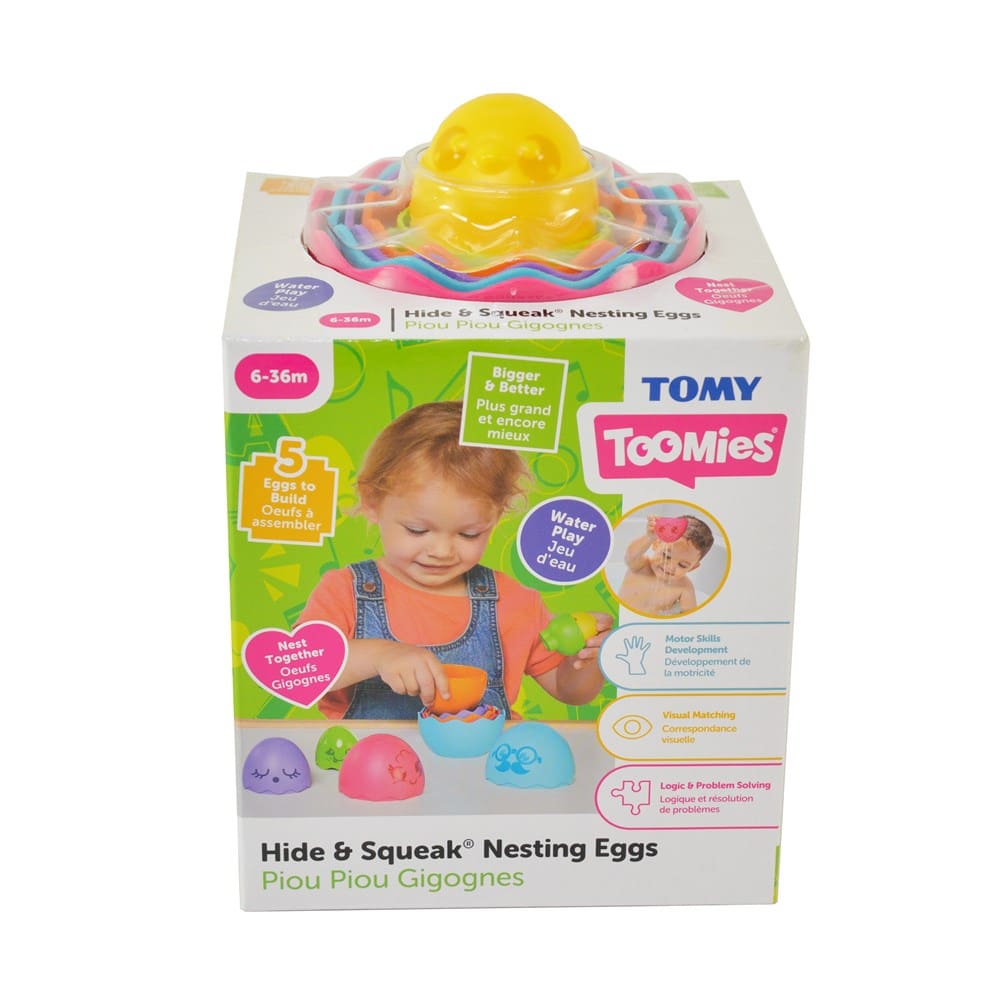 Tomy Toomies Hide & Squeak Nesting Eggs toy box