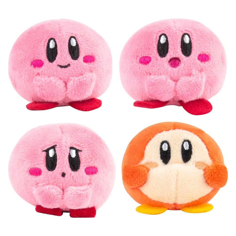 Assorted Kirby Cutie plush blind capsules: pink and orange character plush toys