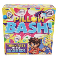 Pillow Bash game box with colorful pillow battle graphics and bold lettering